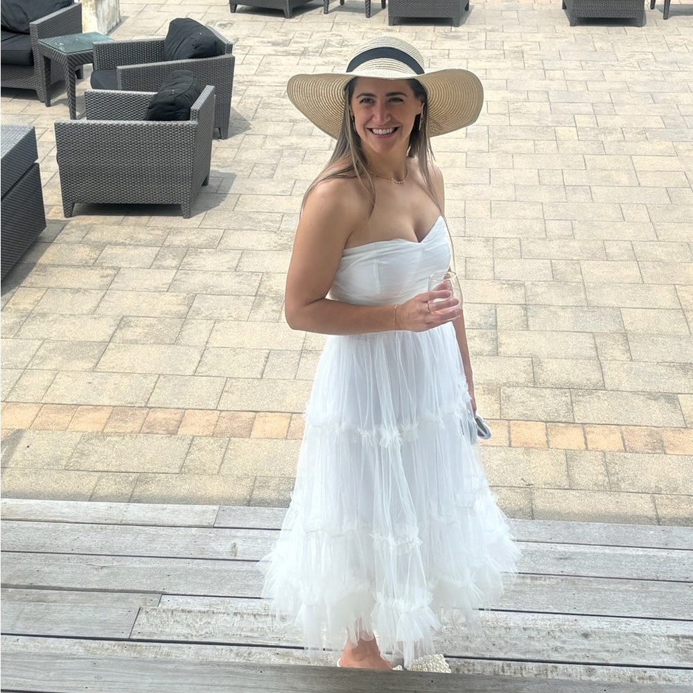 Nasty Gal Strapless White Dress
